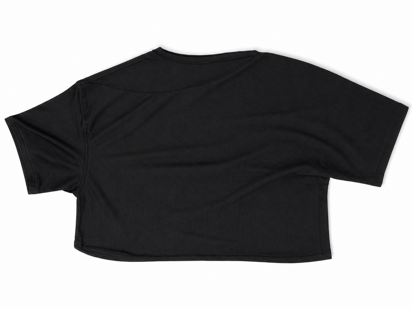 Black sleeveless top on a white background